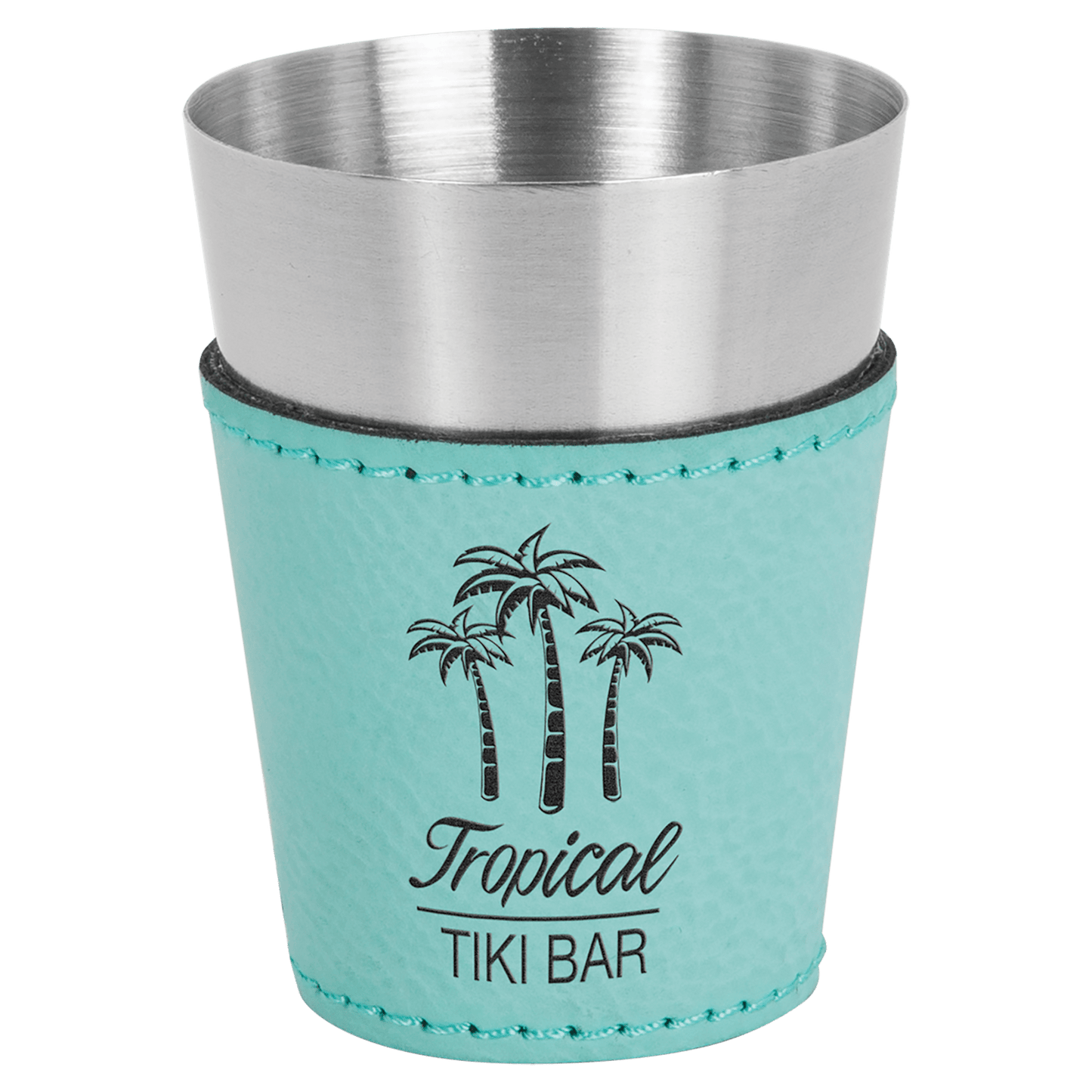 2 oz. Laserable Leatherette & Stainless Steel Shot Glass - Everlasting Etchings, LLC