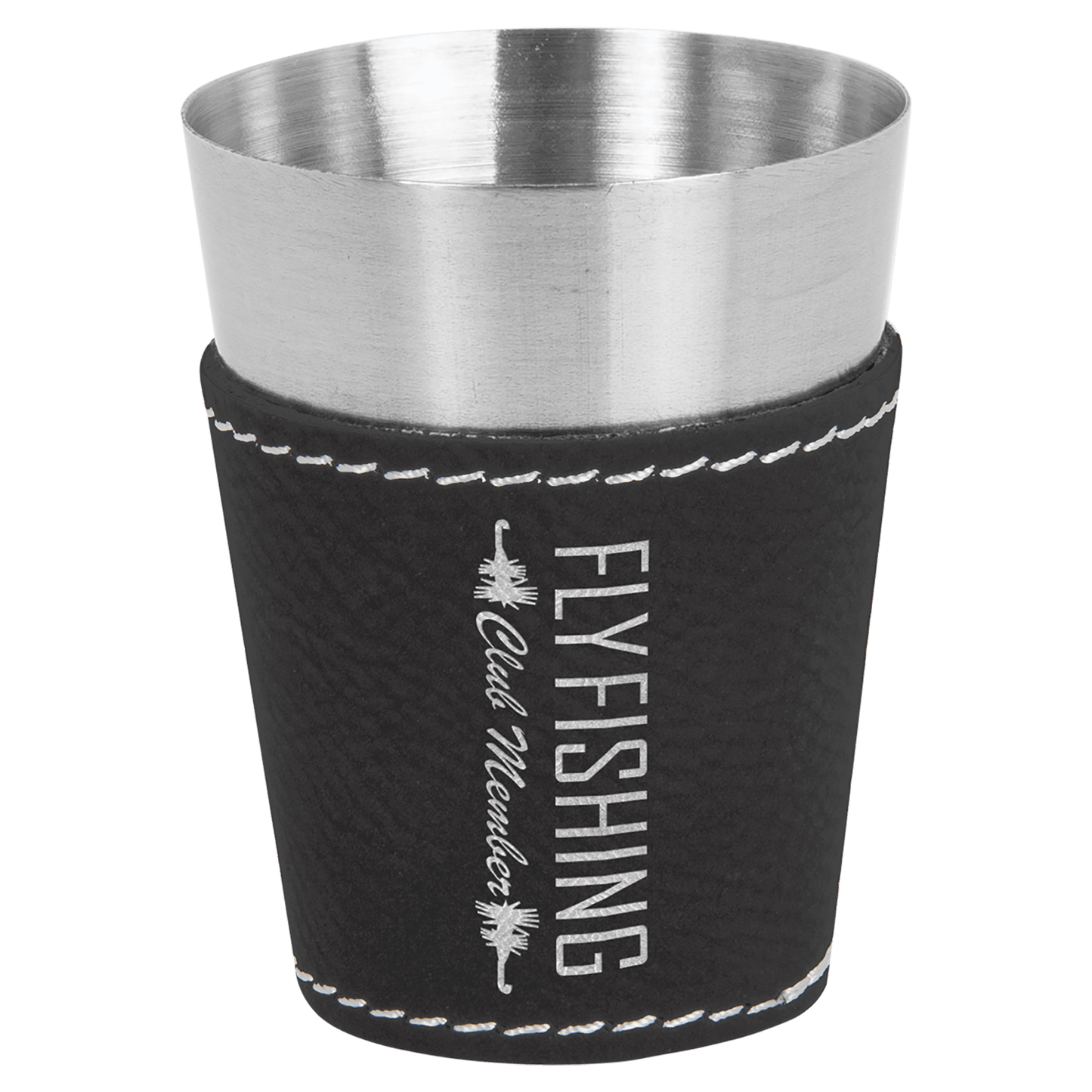 2 oz. Laserable Leatherette & Stainless Steel Shot Glass - Everlasting Etchings, LLC
