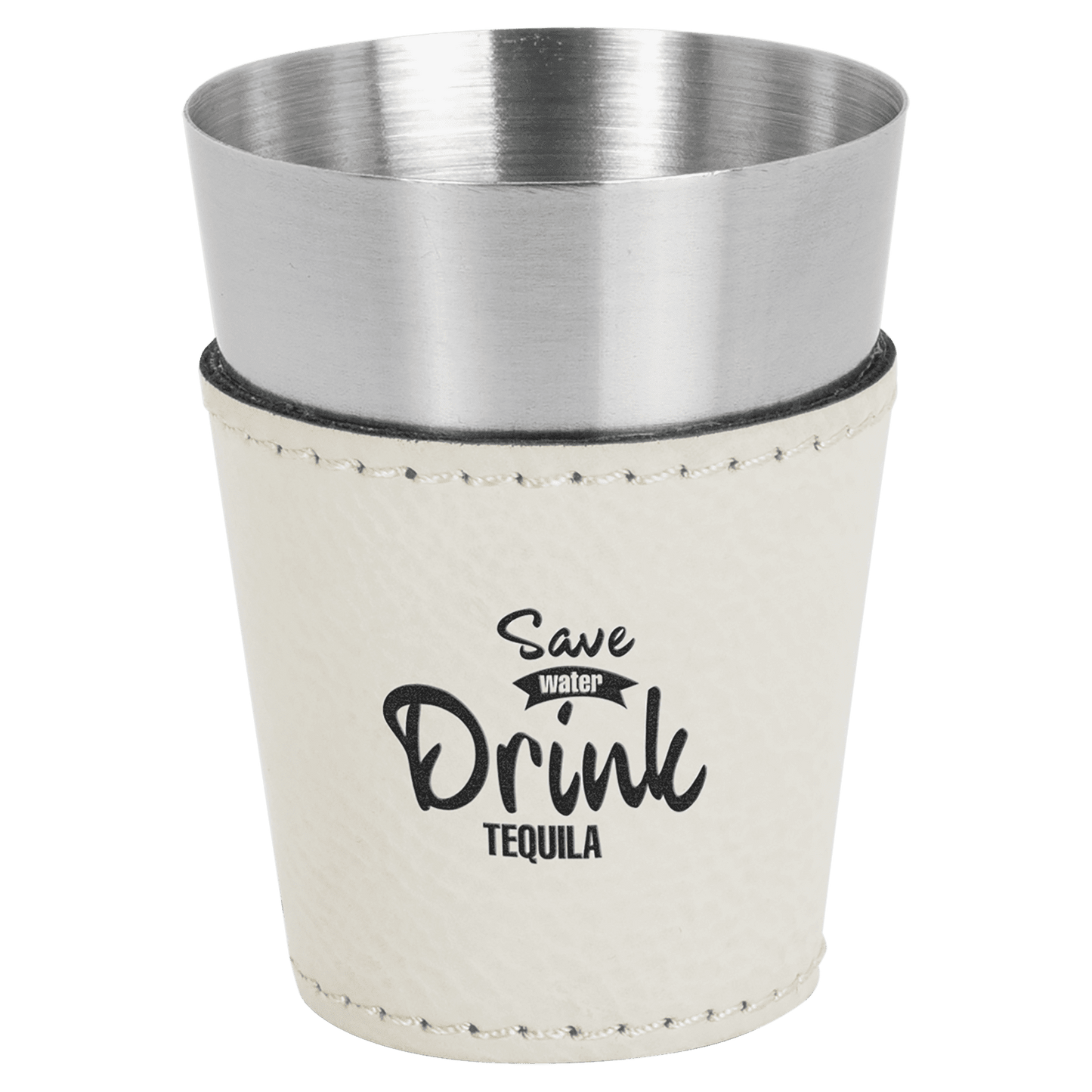 2 oz. Laserable Leatherette & Stainless Steel Shot Glass - Everlasting Etchings, LLC