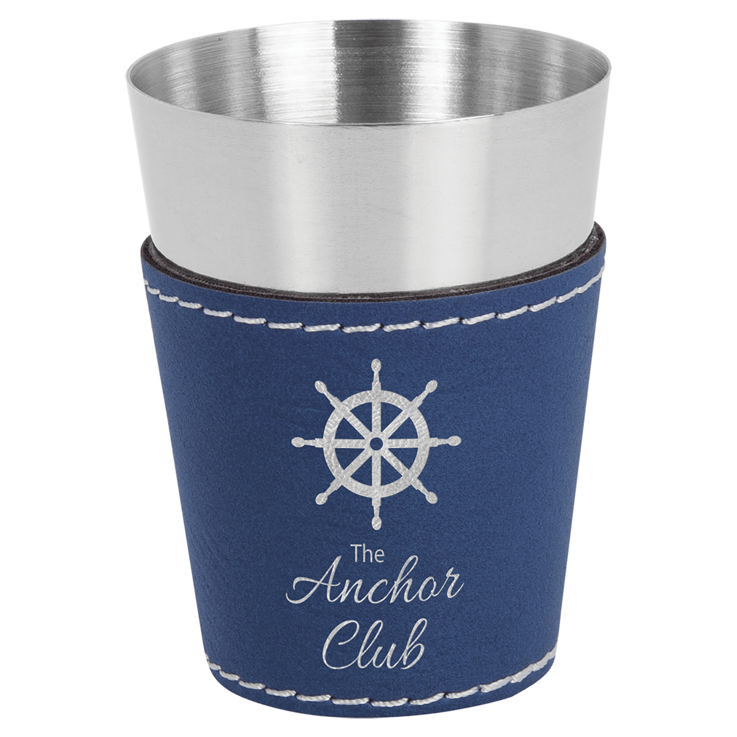 2 oz. Laserable Leatherette & Stainless Steel Shot Glass - Everlasting Etchings, LLC