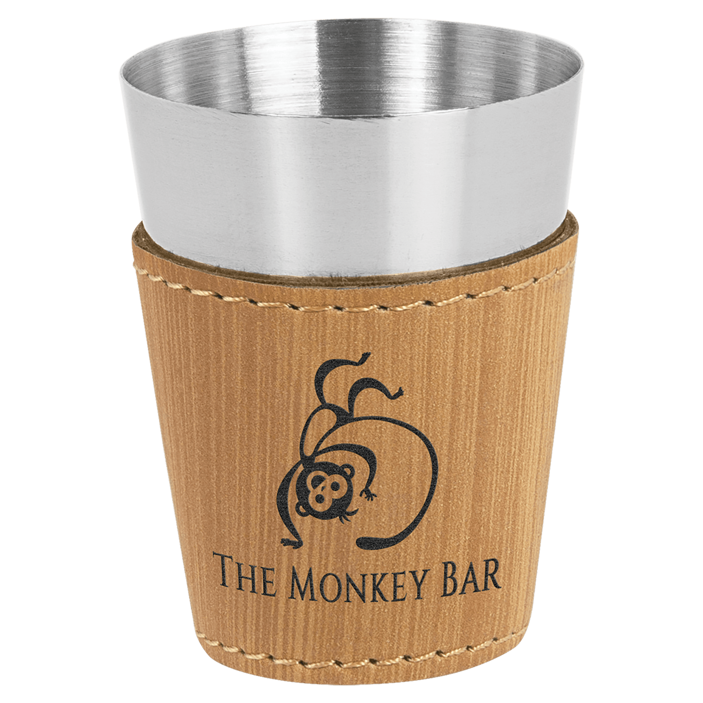 2 oz. Laserable Leatherette & Stainless Steel Shot Glass - Everlasting Etchings, LLC