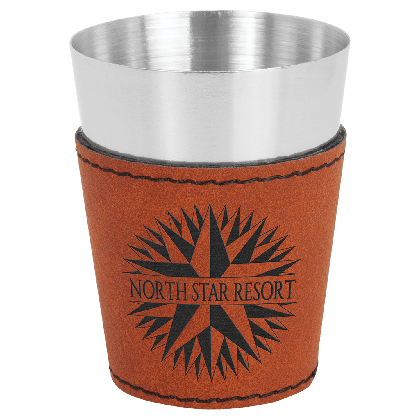 2 oz. Laserable Leatherette & Stainless Steel Shot Glass - Everlasting Etchings, LLC
