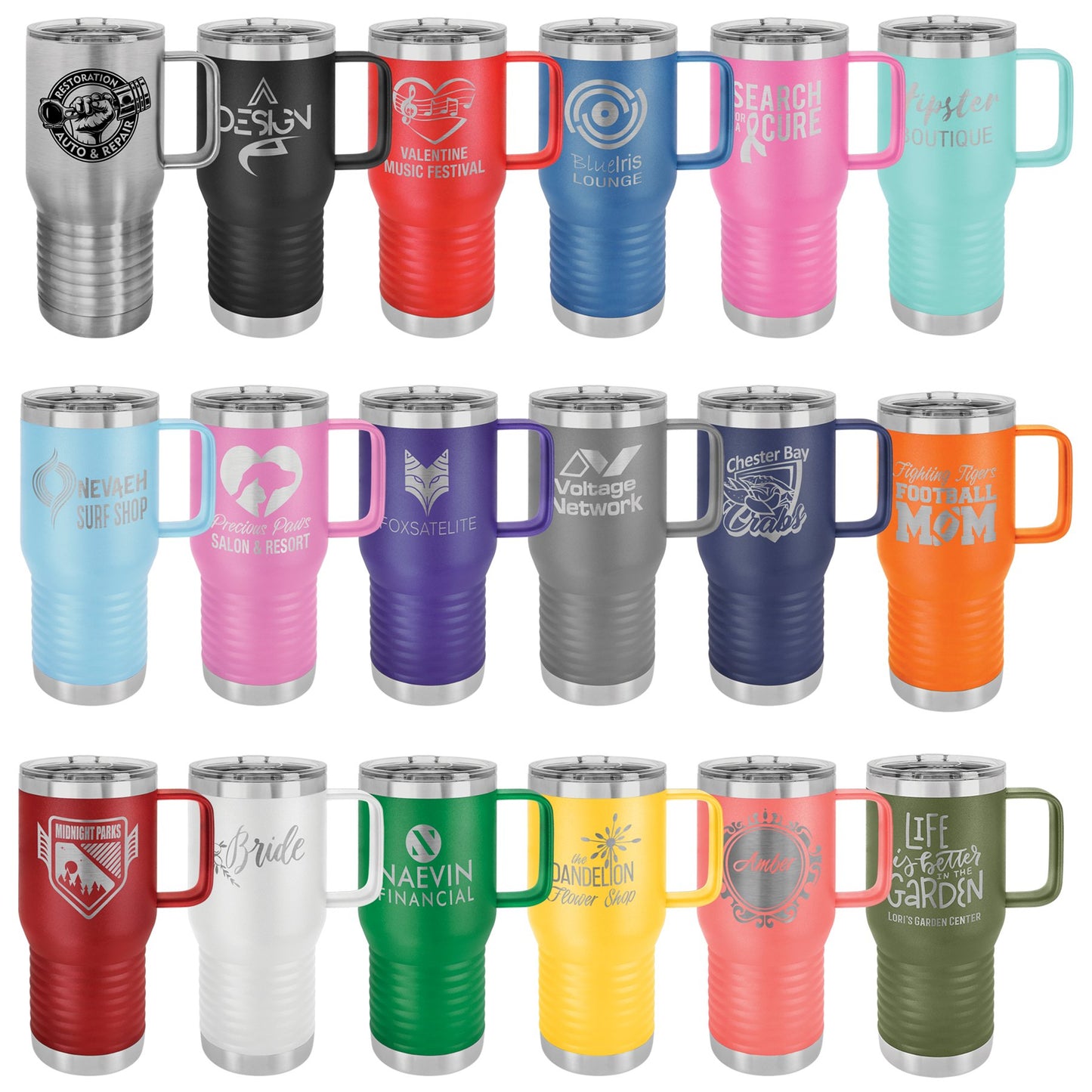 20 oz. Travel Mug w/ Slider Lid - Everlasting Etchings, LLC