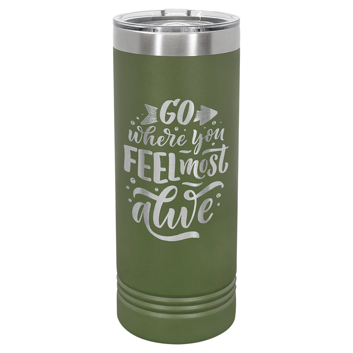22 oz. Skinny Tumbler with Slider Lid - Everlasting Etchings, LLC