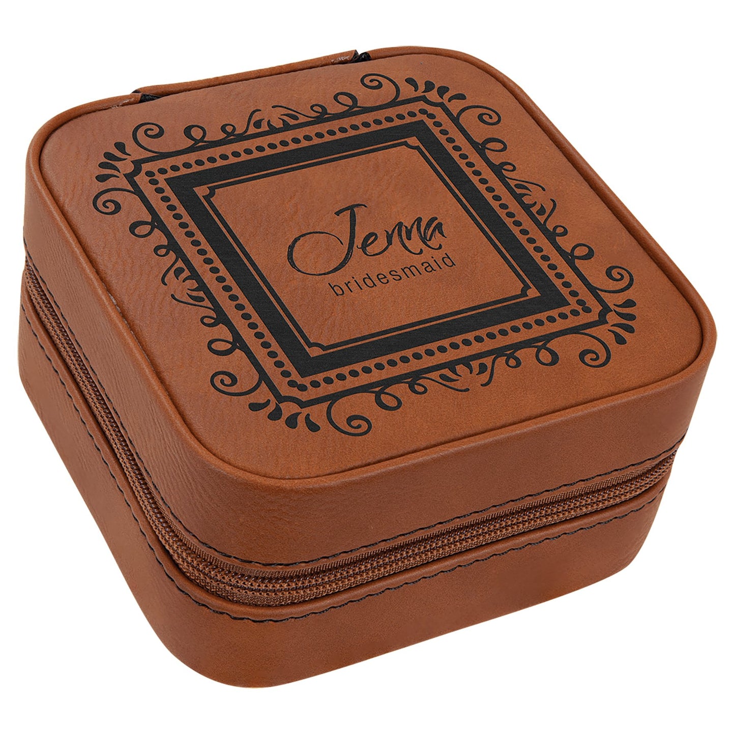 4" X 4" Laserable Leatherette Travel Jewelry Box - Everlasting Etchings, LLC