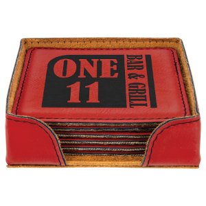 4" x 4" Square Laserable Leatherette 6-Coaster Set - Everlasting Etchings, LLC