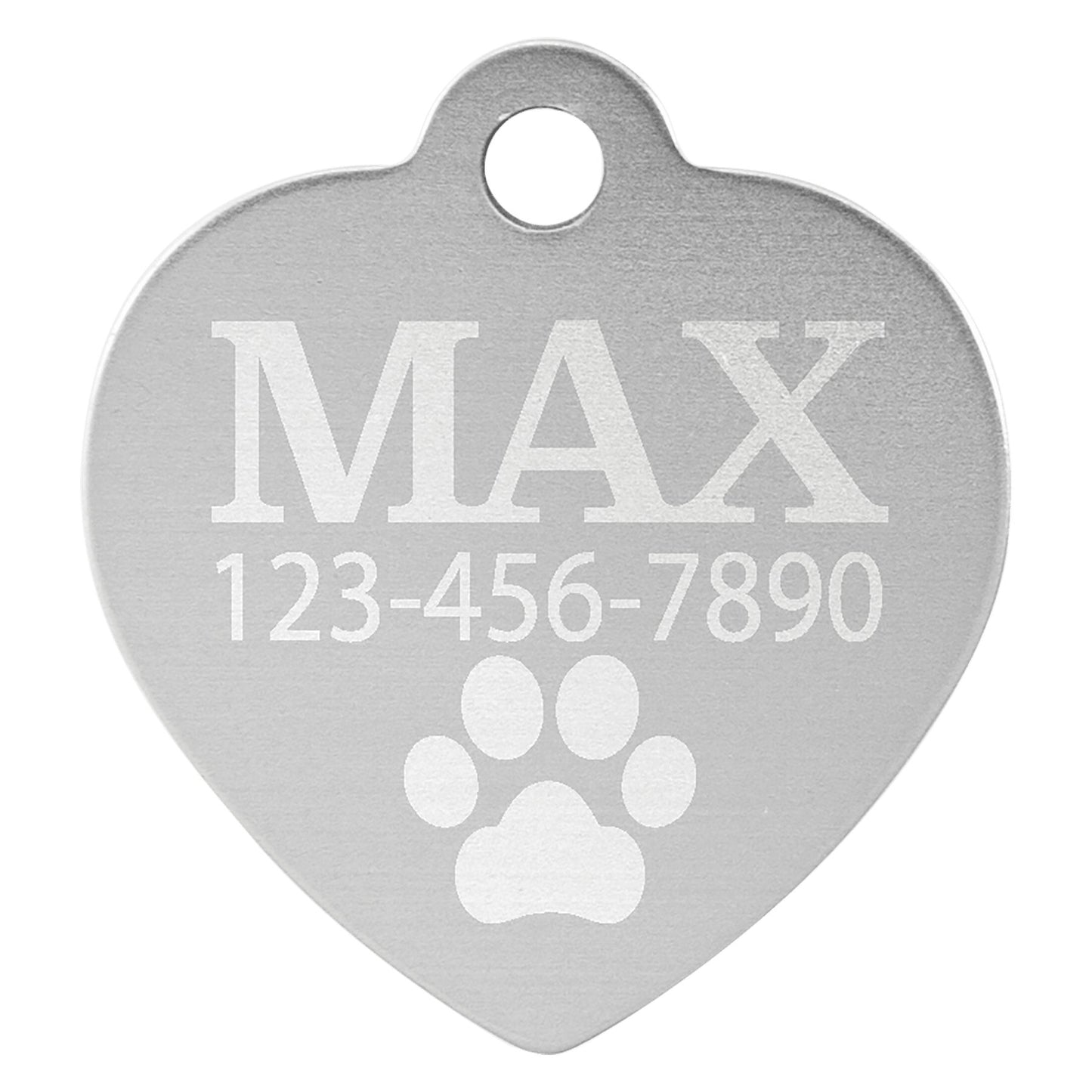 Aluminum Heart Pet Tag - Everlasting Etchings, LLC