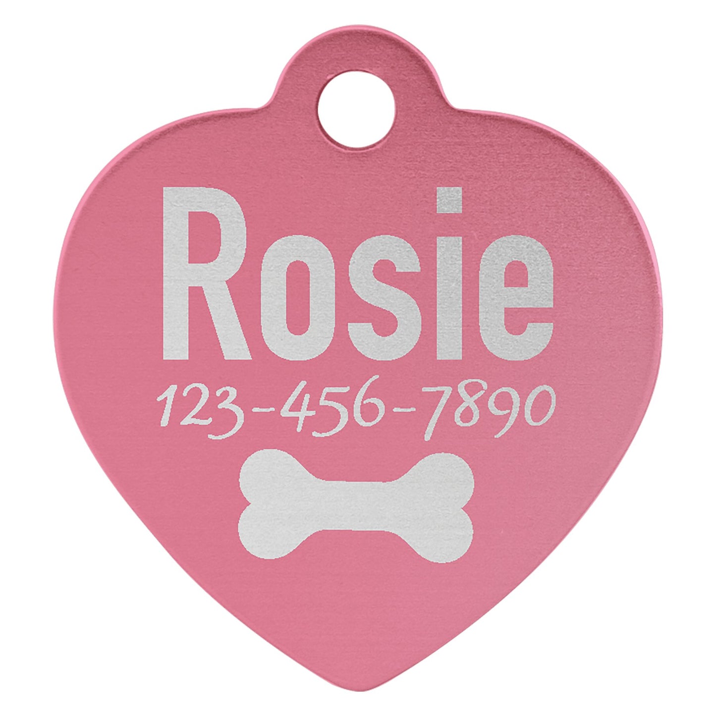 Aluminum Heart Pet Tag - Everlasting Etchings, LLC