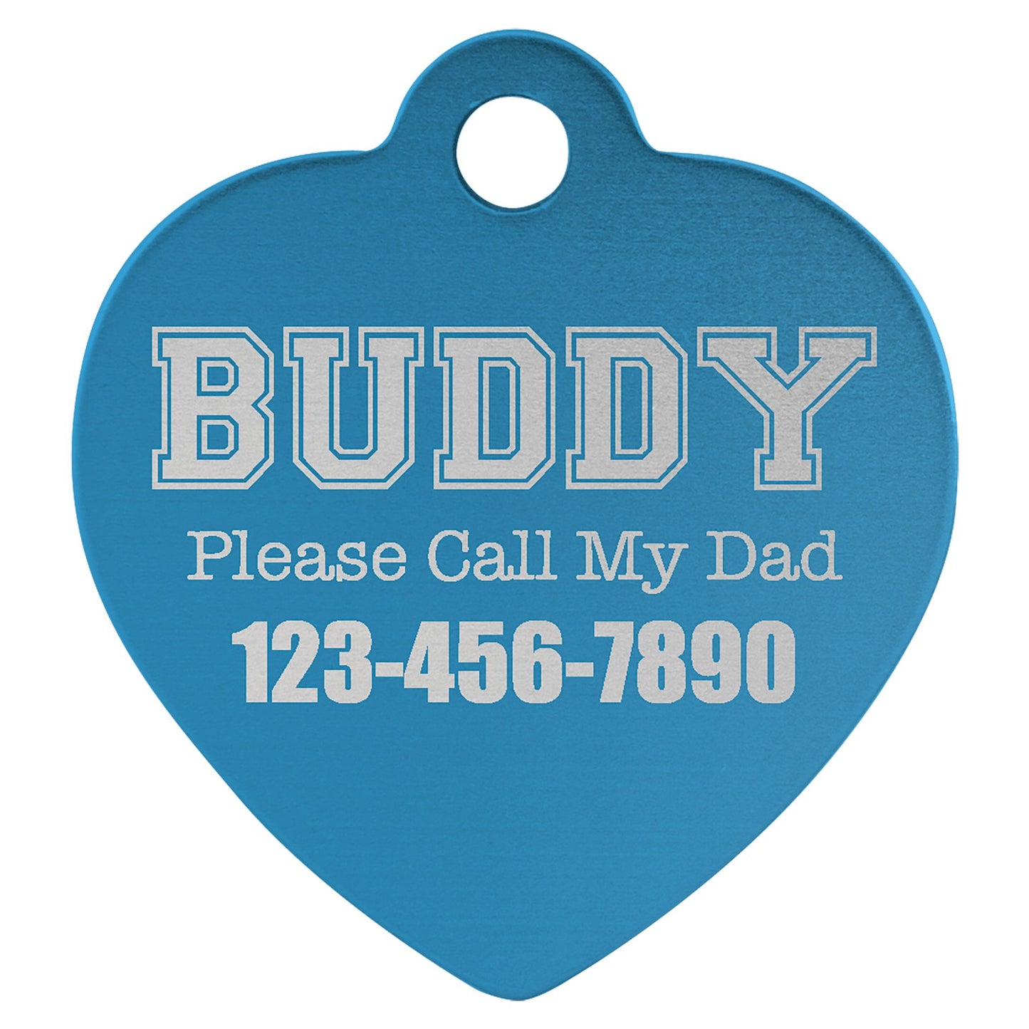 Aluminum Heart Pet Tag - Everlasting Etchings, LLC