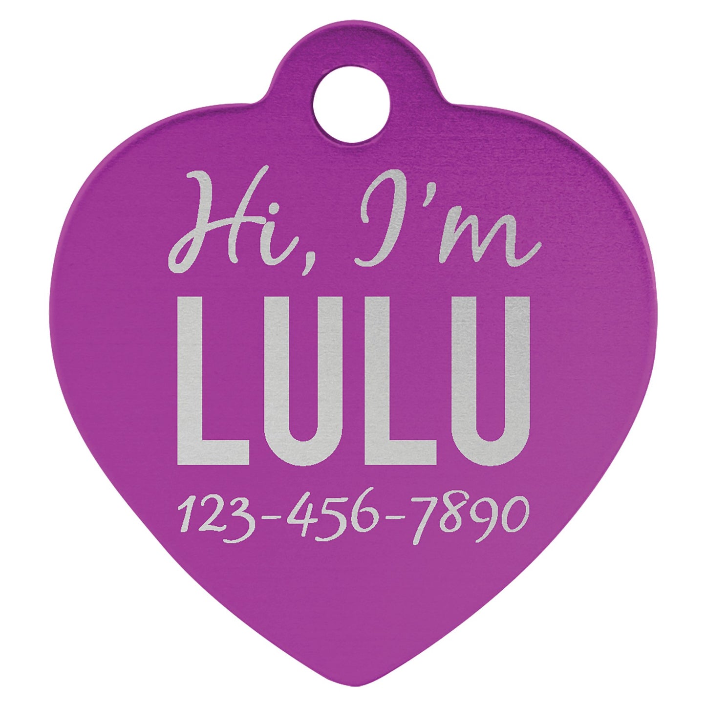 Aluminum Heart Pet Tag - Everlasting Etchings, LLC