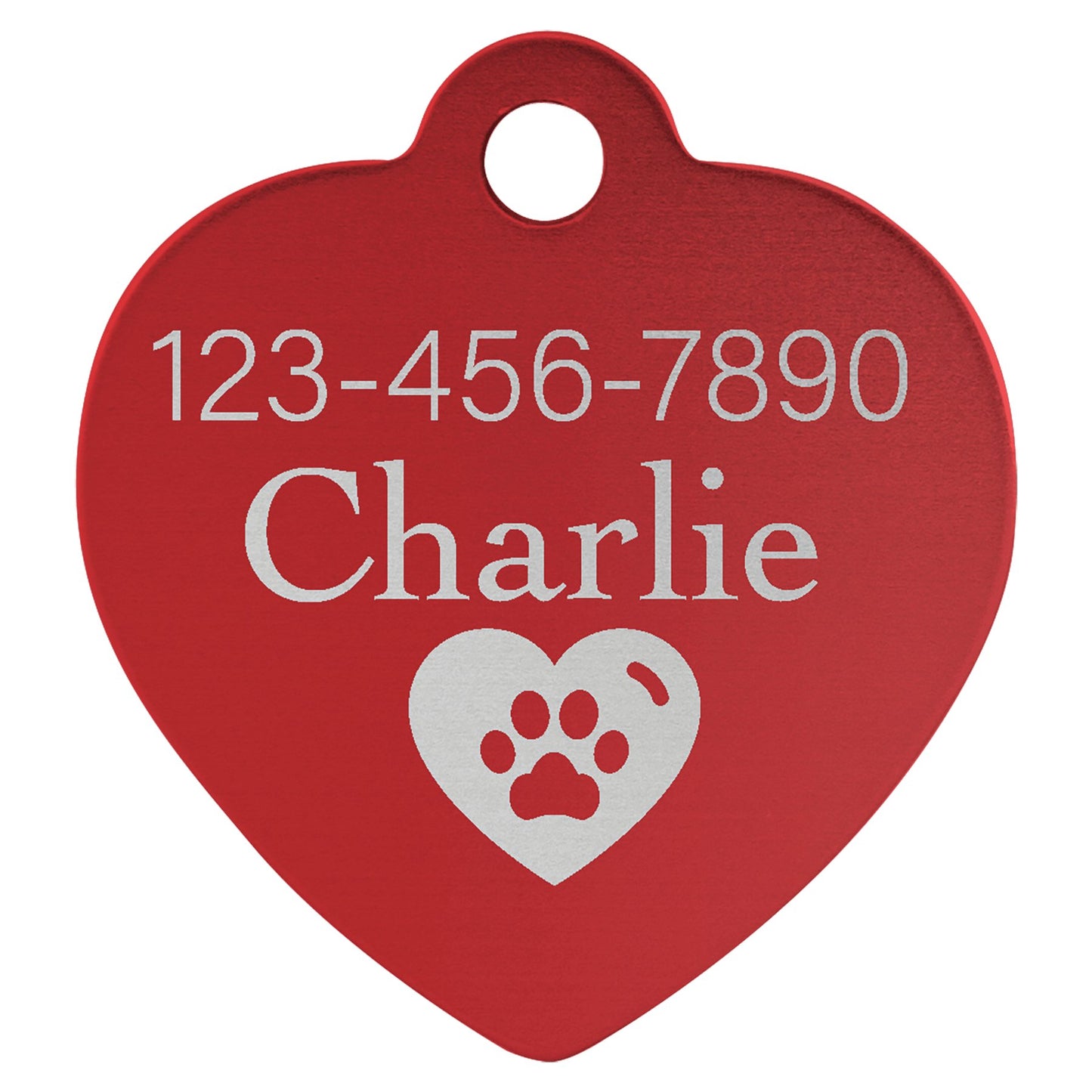 Aluminum Heart Pet Tag - Everlasting Etchings, LLC