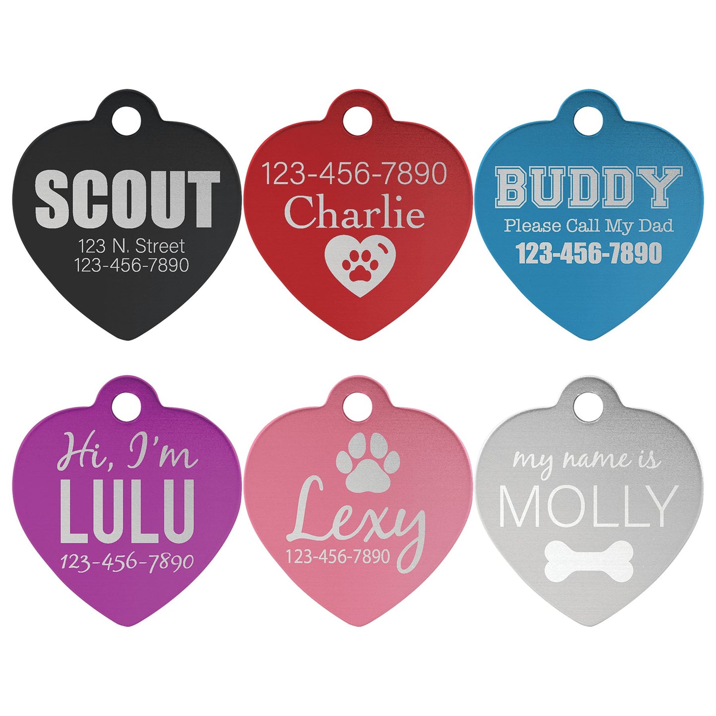 Aluminum Heart Pet Tag - Everlasting Etchings, LLC