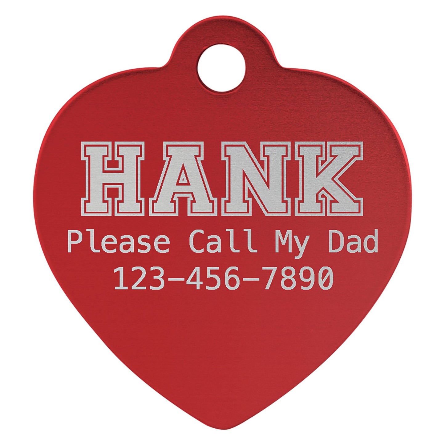 Aluminum Heart Pet Tag - Everlasting Etchings, LLC