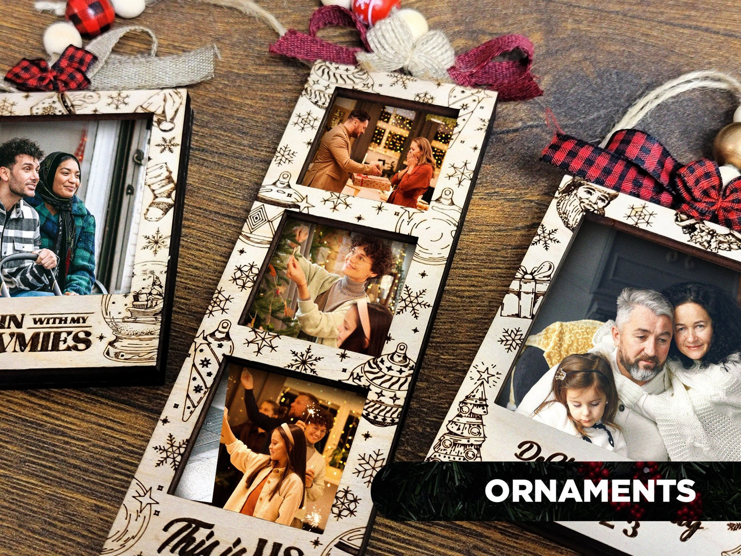 Christmas Photo Frame Ornaments - Everlasting Etchings, LLC