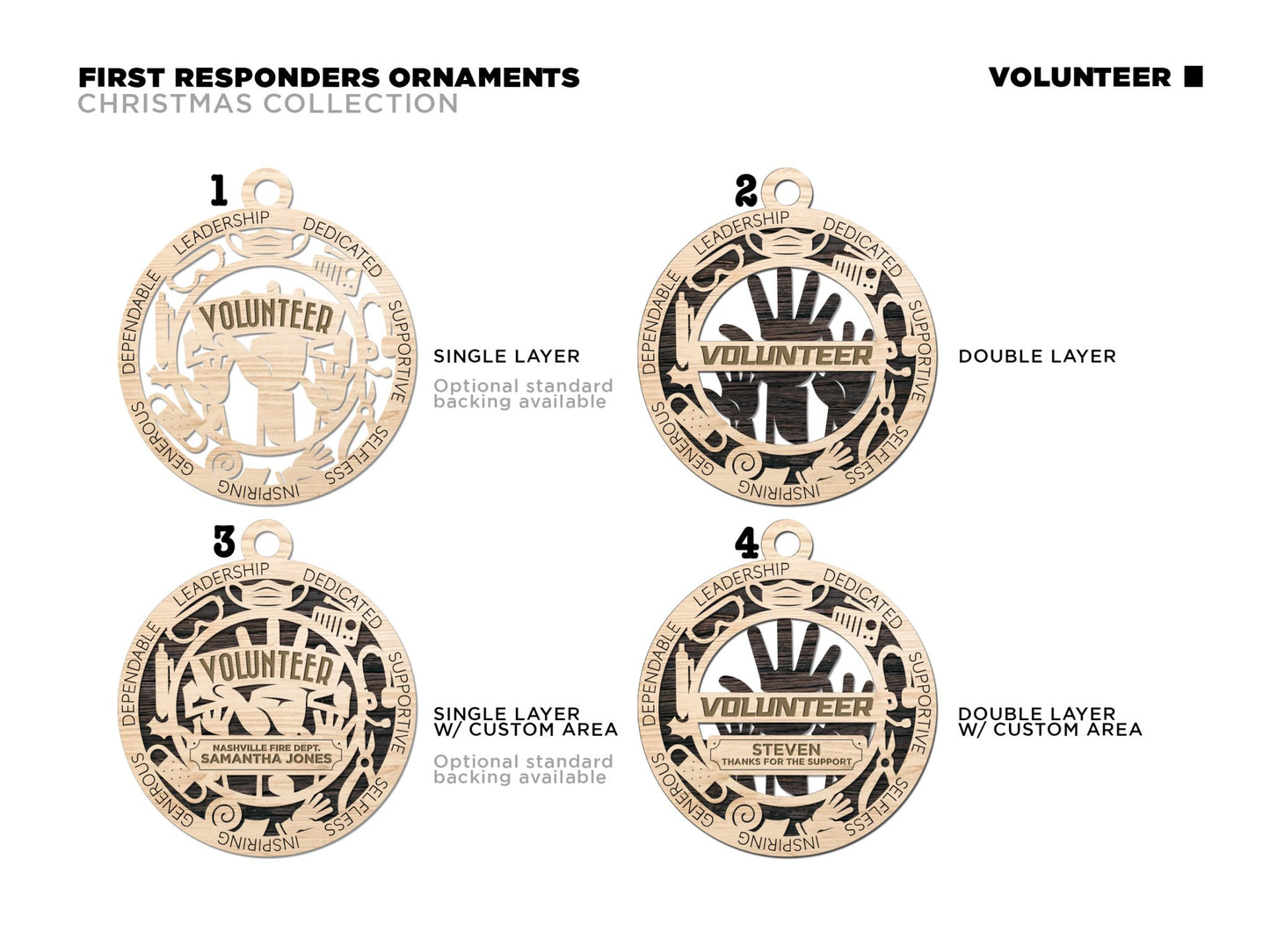 First Responder Ornaments - Everlasting Etchings, LLC