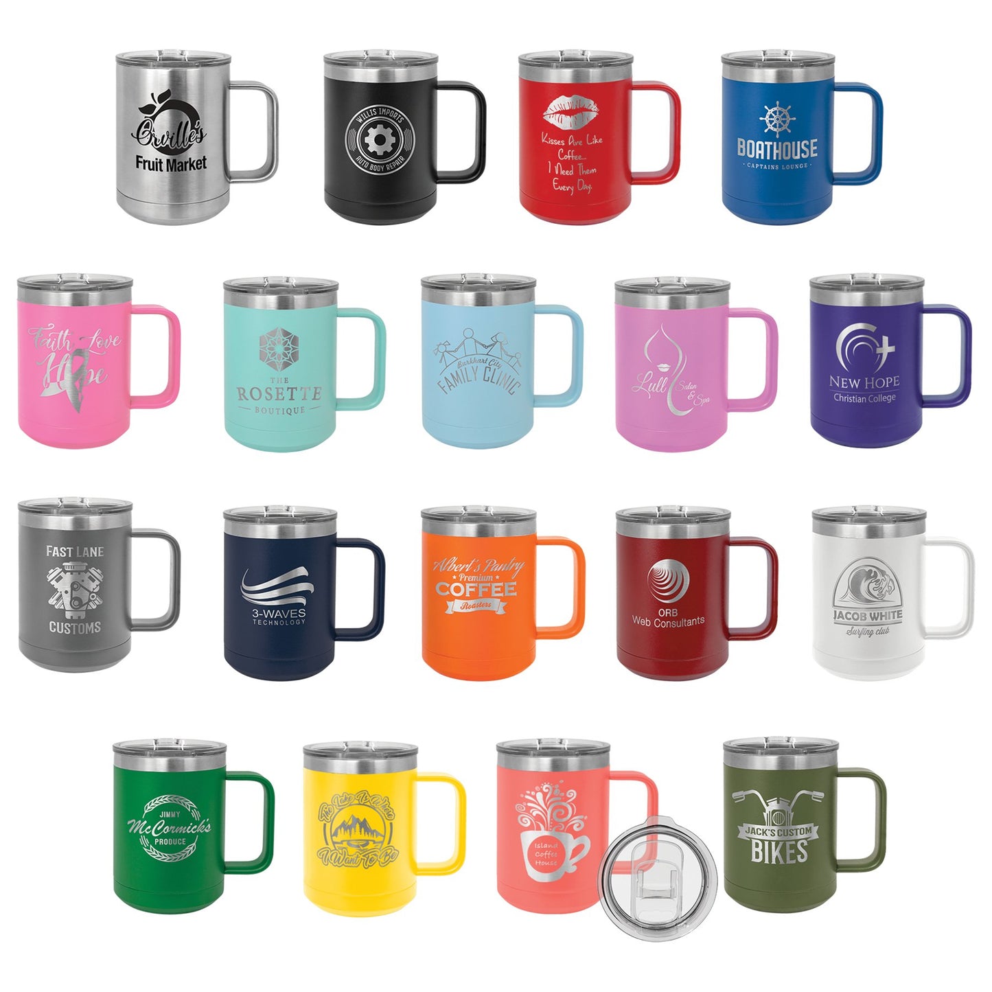 Insulated Coffee Mug w/ Slider Lid - Everlasting Etchings, LLC