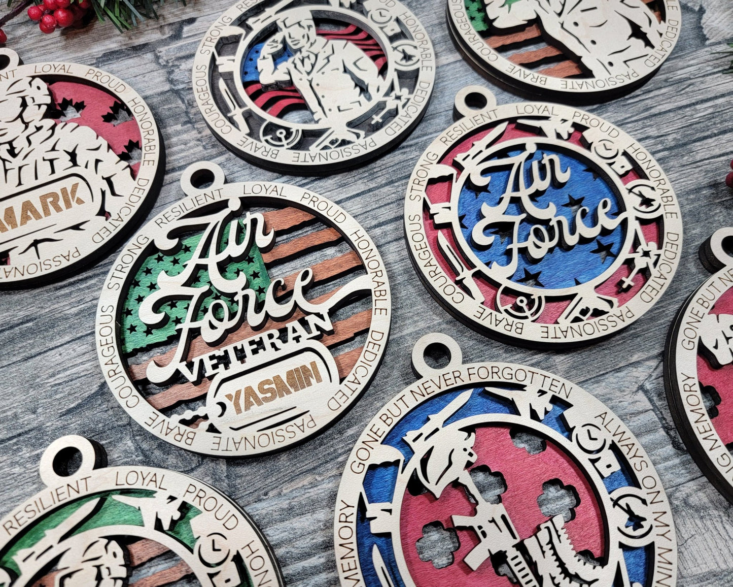 Military Themed Ornaments - Everlasting Etchings, LLC