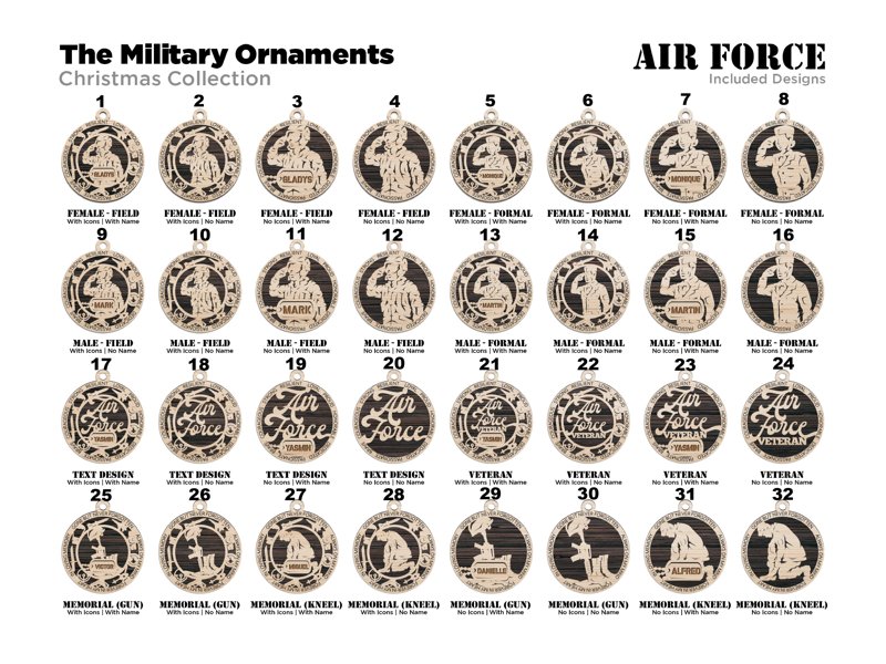 Military Themed Ornaments - Everlasting Etchings, LLC