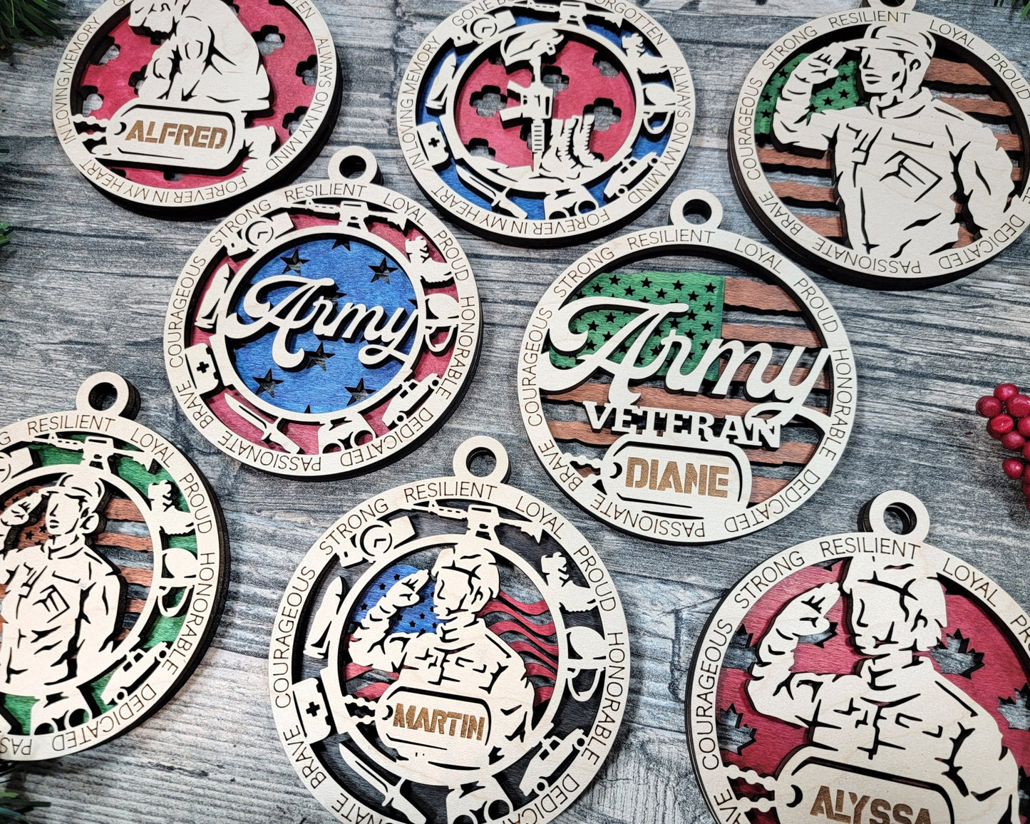 Military Themed Ornaments - Everlasting Etchings, LLC