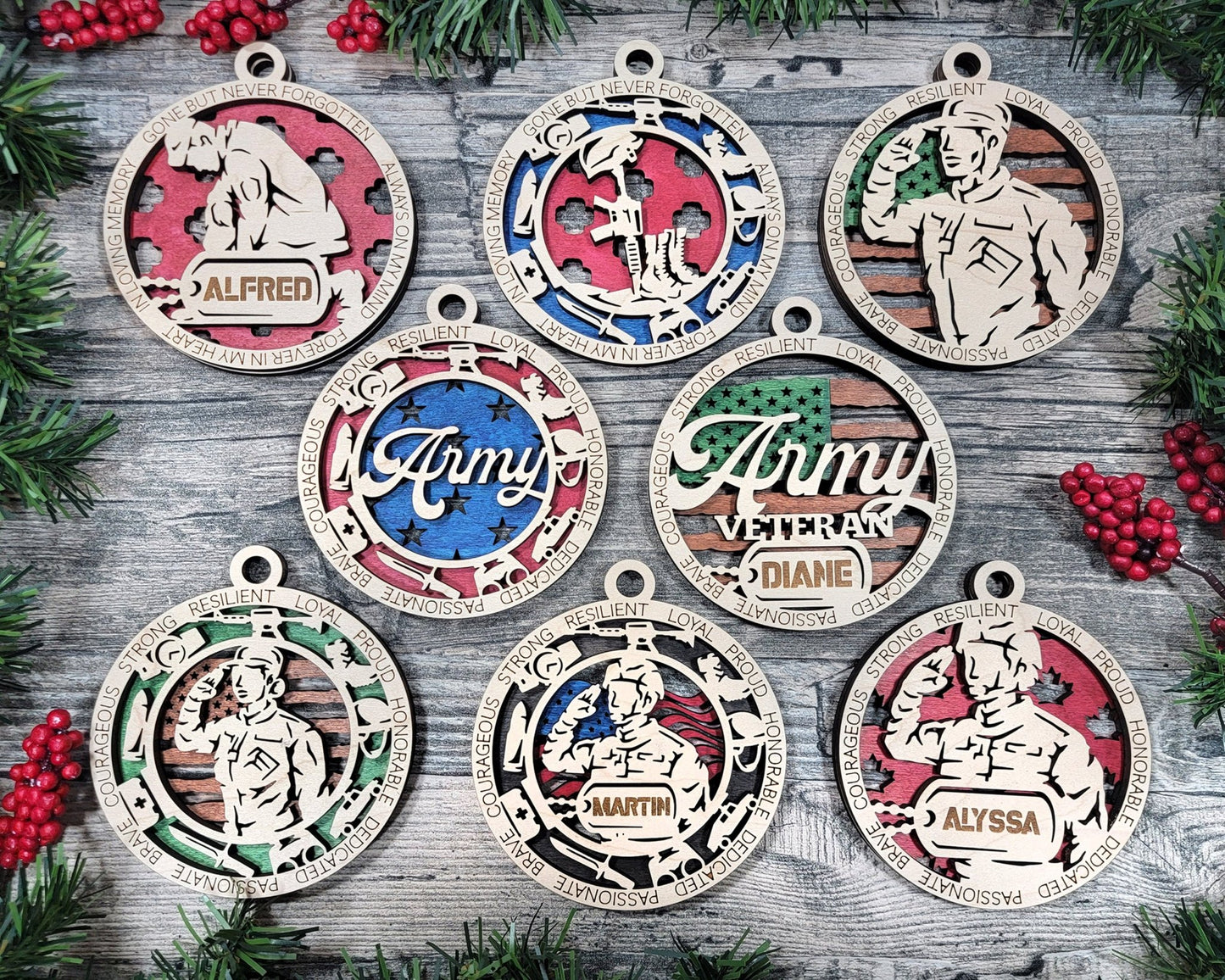Military Themed Ornaments - Everlasting Etchings, LLC