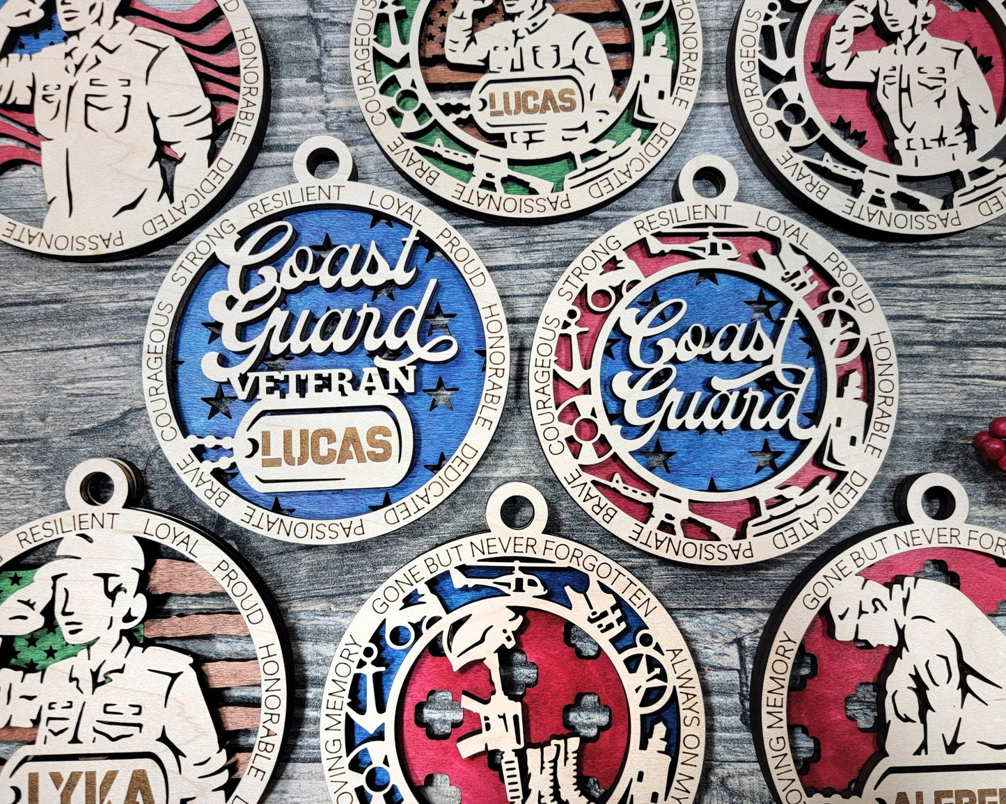 Military Themed Ornaments - Everlasting Etchings, LLC