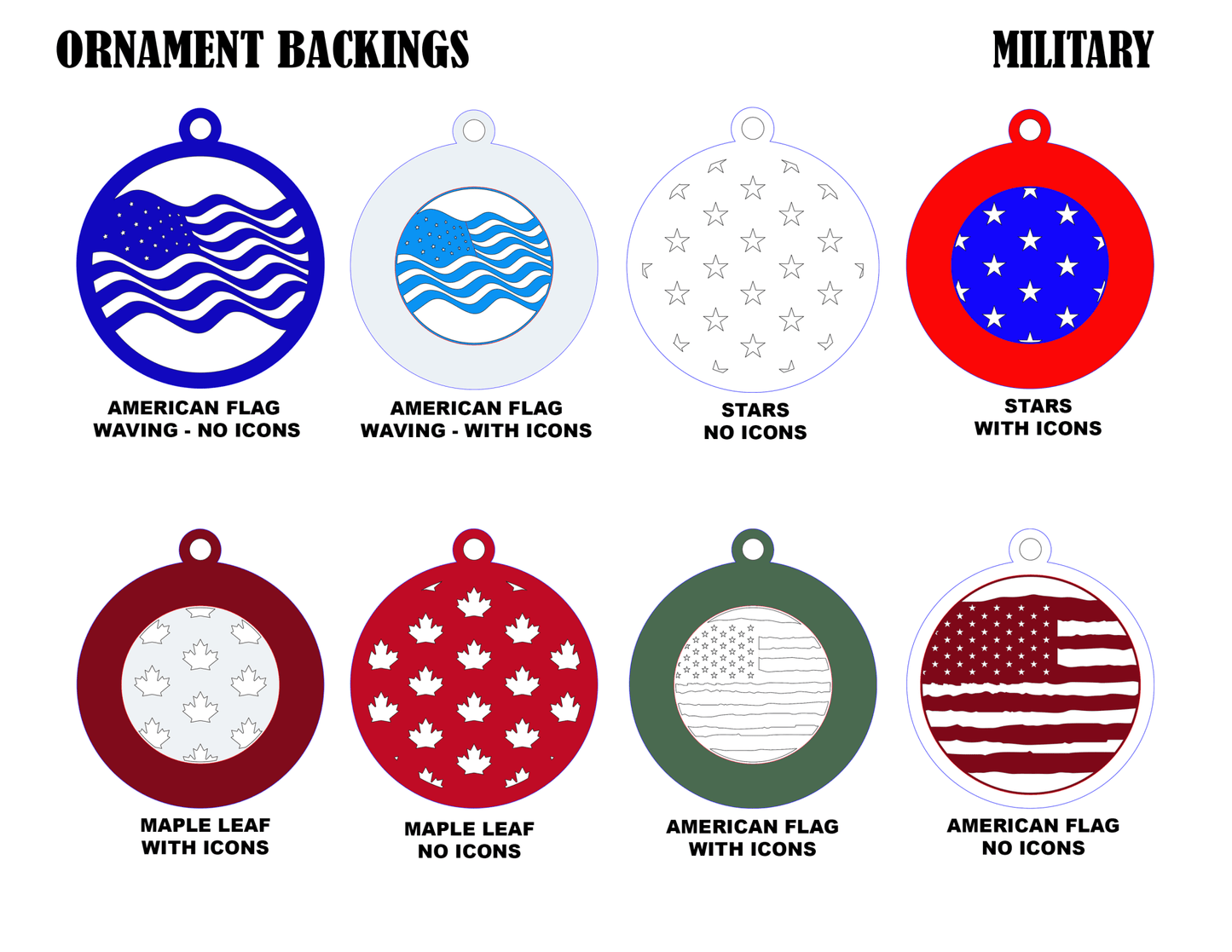 Military Themed Ornaments - Everlasting Etchings, LLC