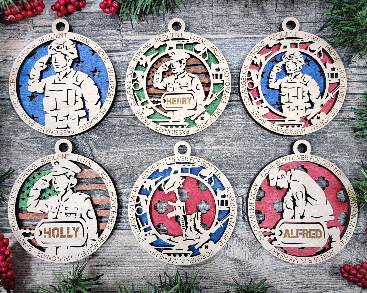 Military Themed Ornaments - Everlasting Etchings, LLC