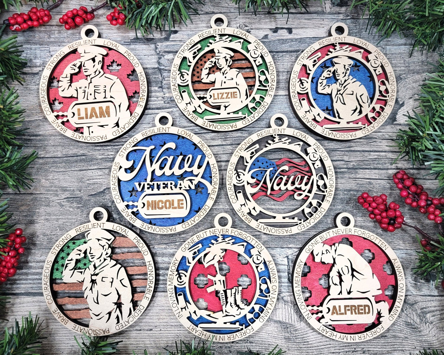 Military Themed Ornaments - Everlasting Etchings, LLC