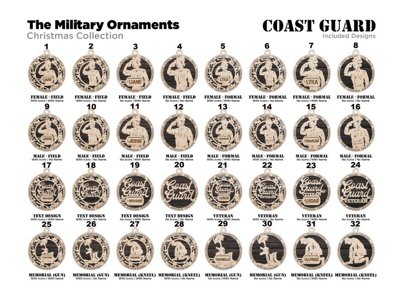 Military Themed Ornaments - Everlasting Etchings, LLC