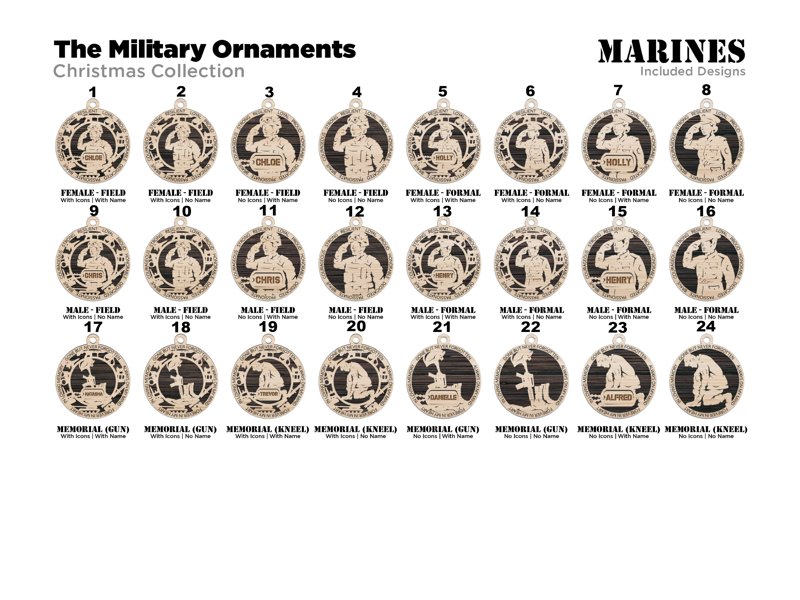 Military Themed Ornaments - Everlasting Etchings, LLC