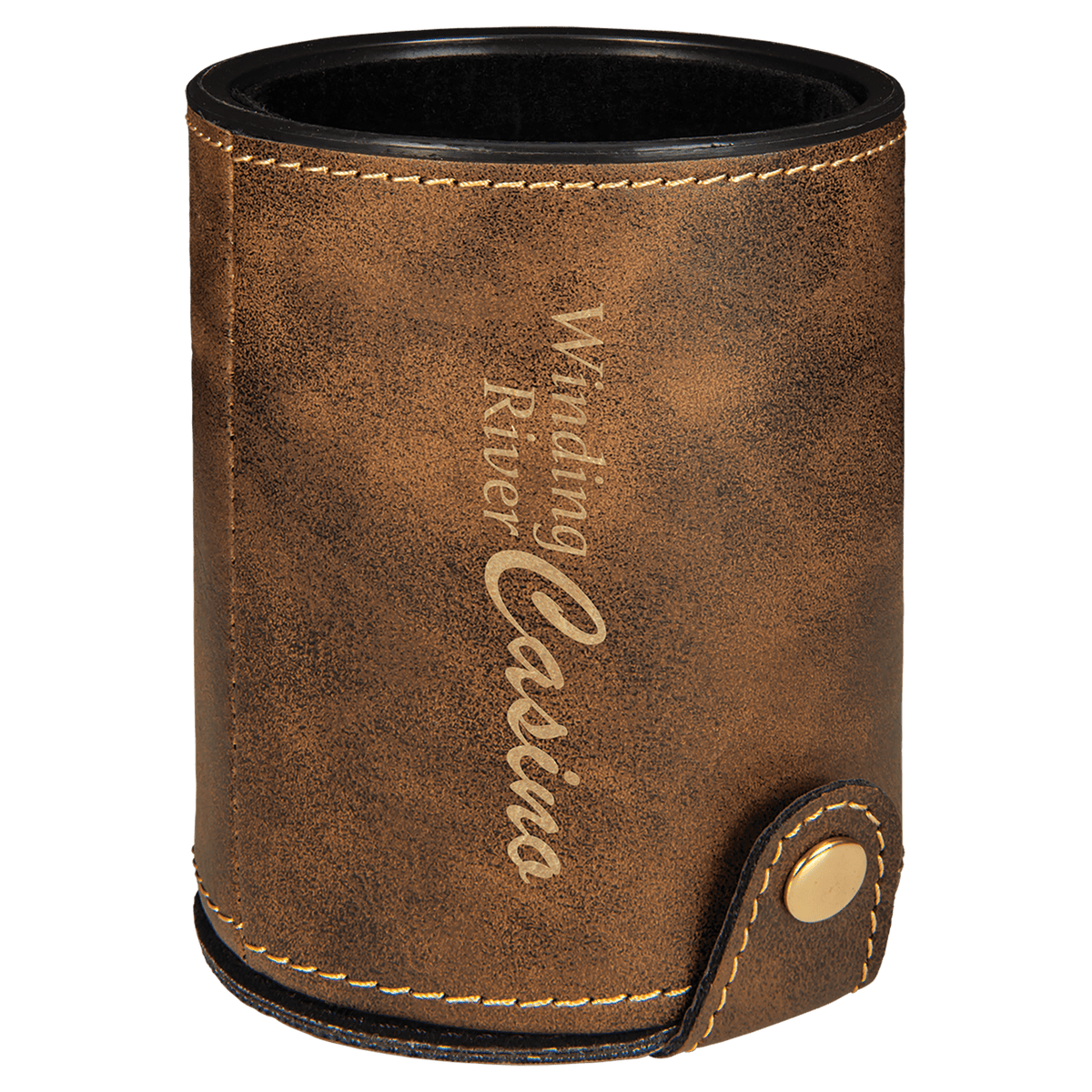 Leatherette Dice Cup with 5 Dice - Everlasting Etchings, LLC