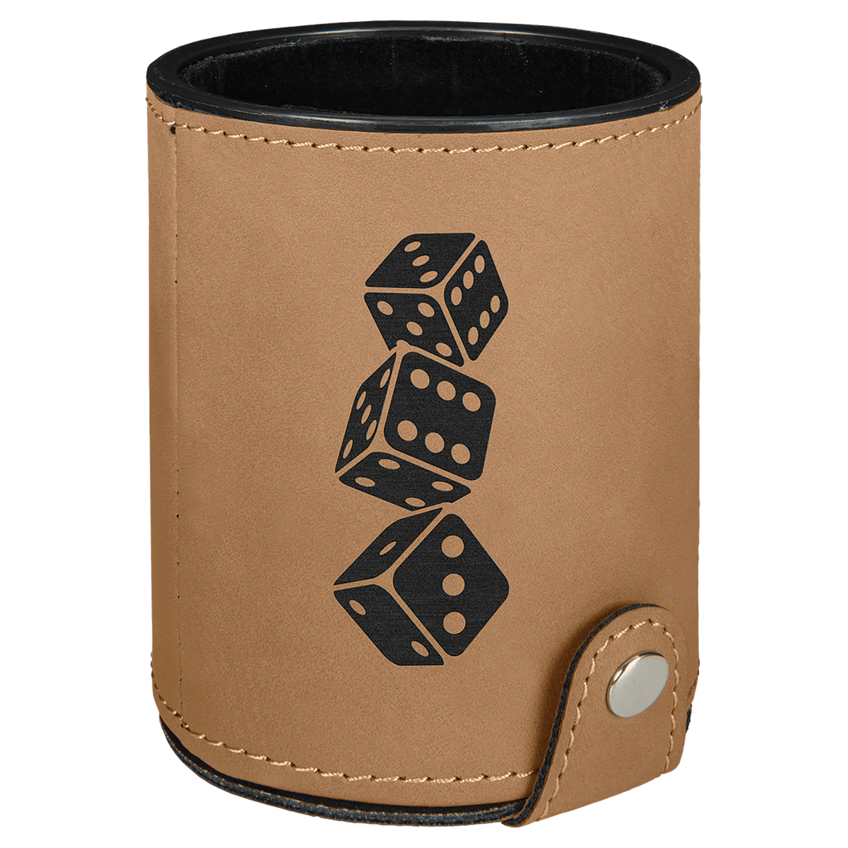 Leatherette Dice Cup with 5 Dice - Everlasting Etchings, LLC