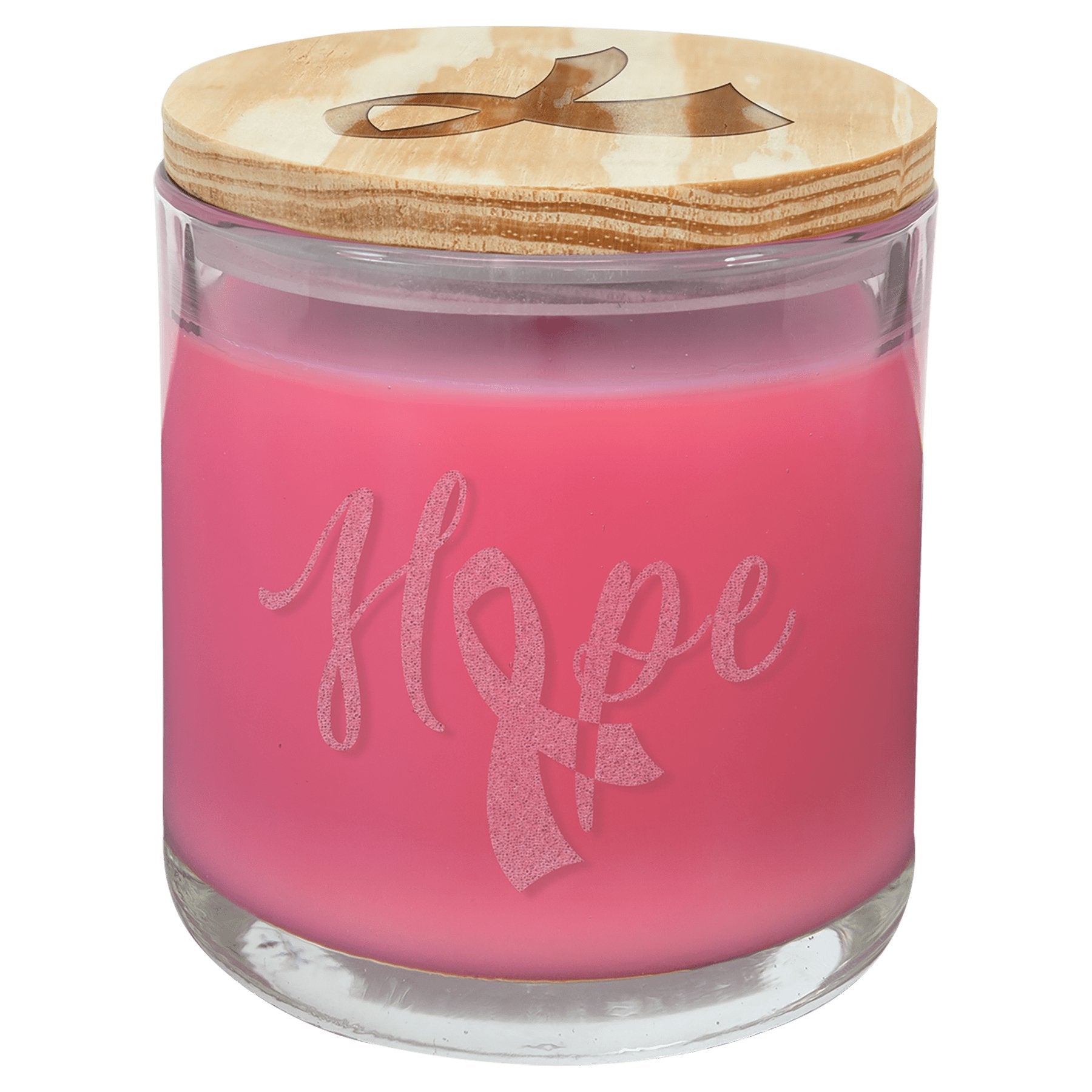 14 oz. Candle in a Glass Holder with Wood Lid - Everlasting Etchings, LLC