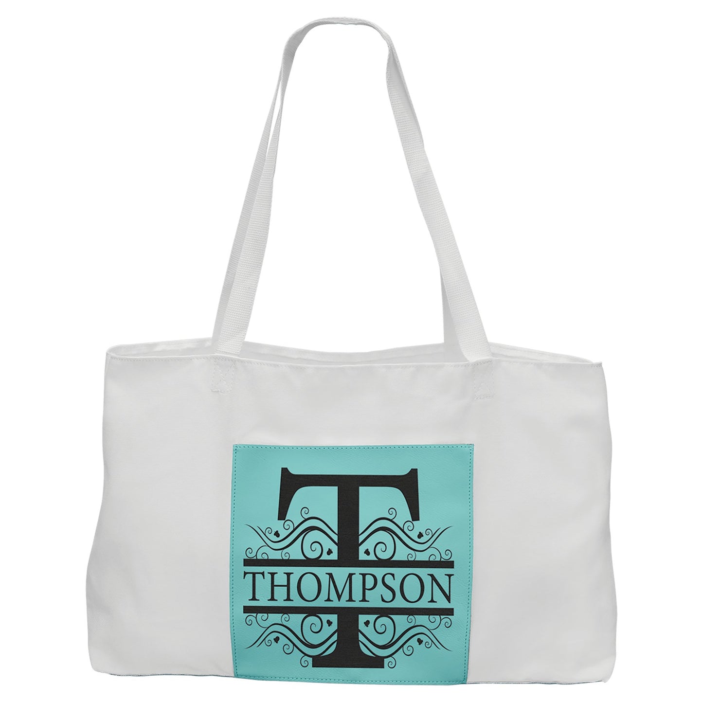 19" x 12" White Bag with 5" Laserable Leatherette Gusset - Everlasting Etchings, LLC