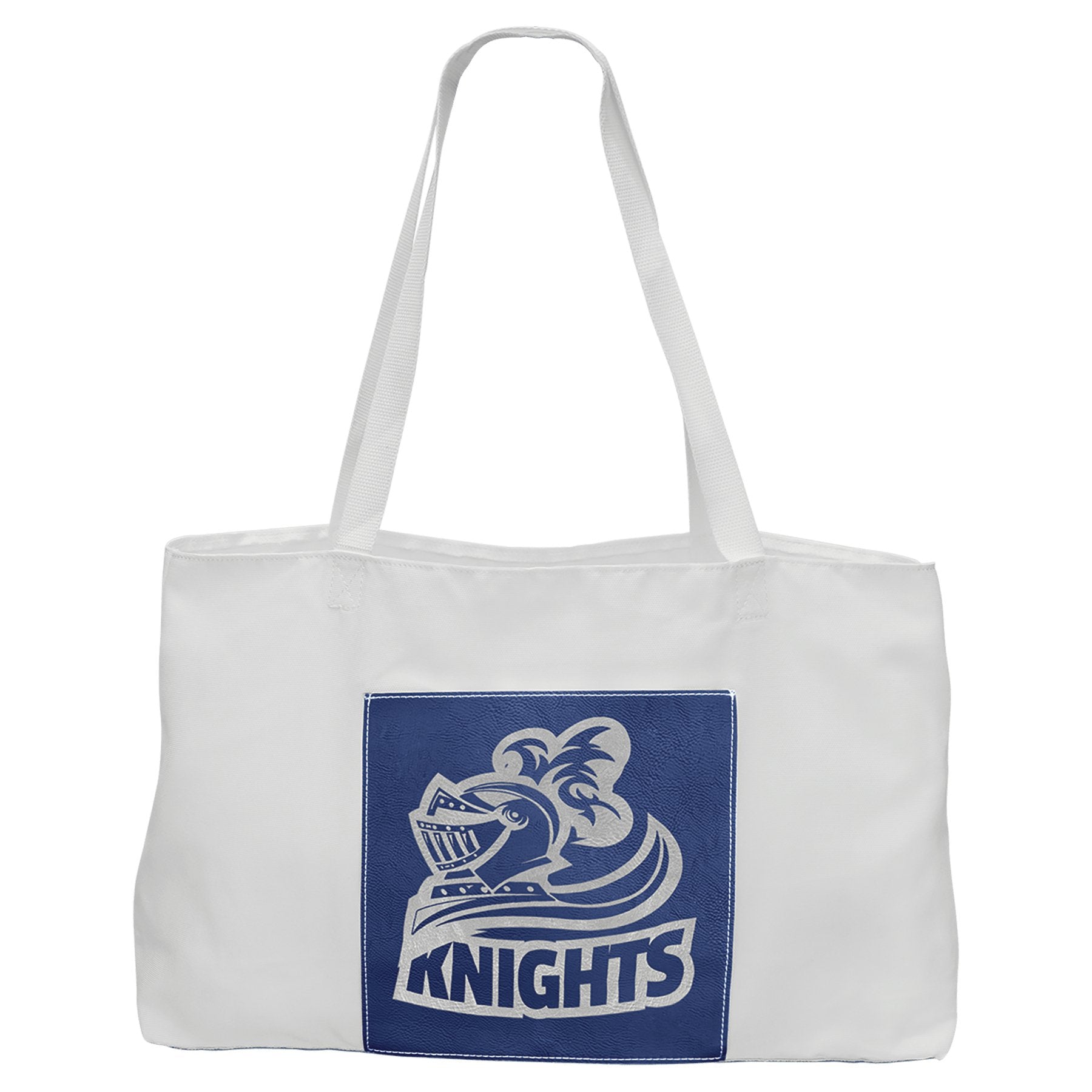 19" x 12" White Bag with 5" Laserable Leatherette Gusset - Everlasting Etchings, LLC