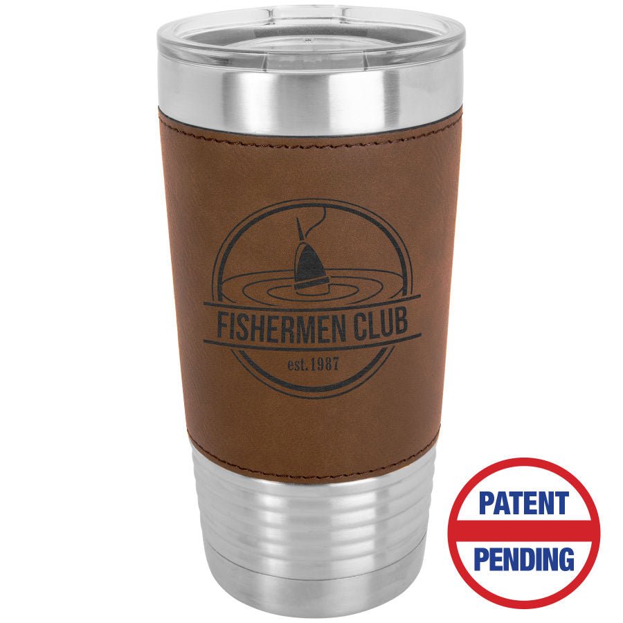 20 oz. Laserable Leatherette Tumbler with Clear Lid - Everlasting Etchings, LLC