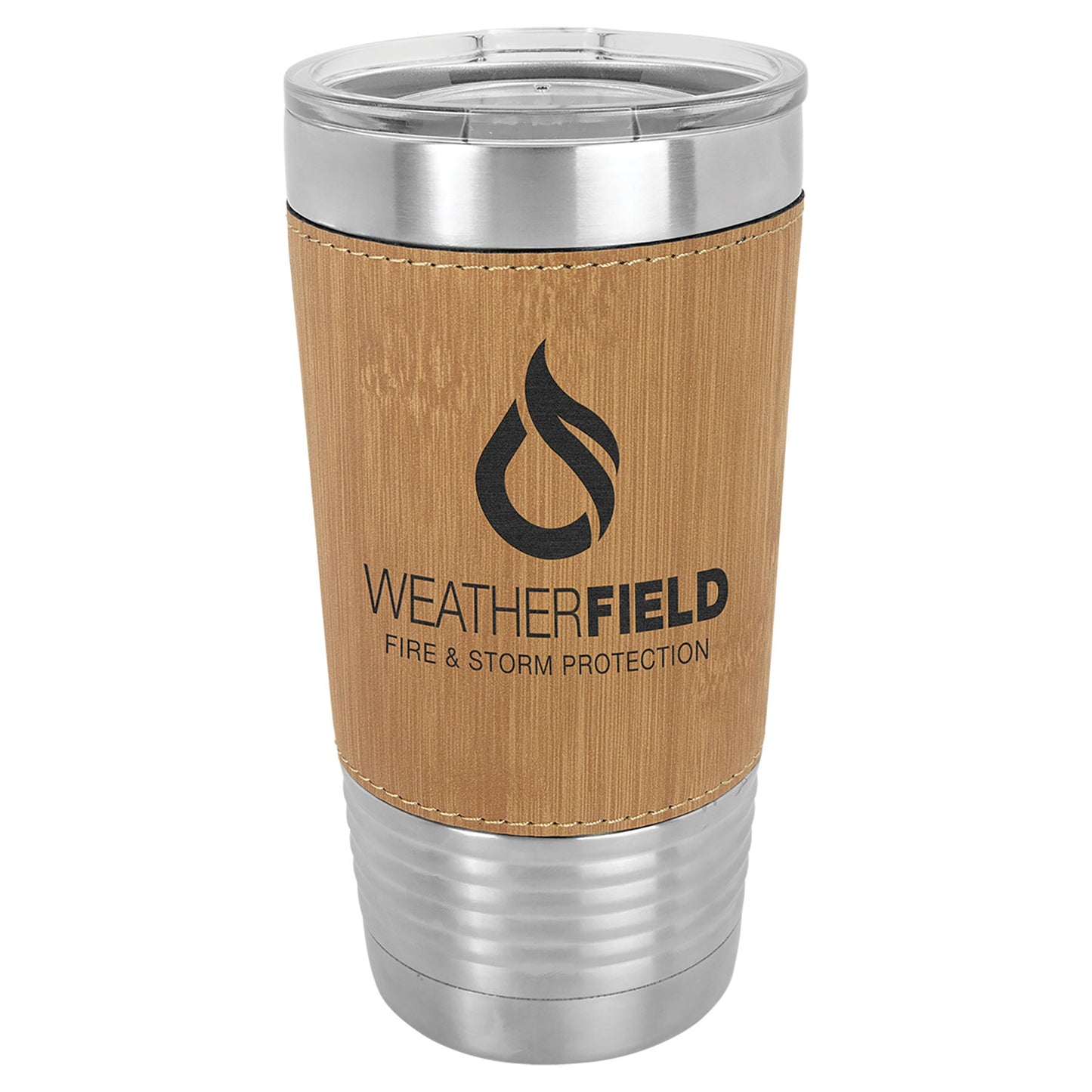 20 oz. Laserable Leatherette Tumbler with Clear Lid - Everlasting Etchings, LLC