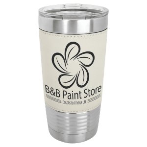 20 oz. Laserable Leatherette Tumbler with Clear Lid - Everlasting Etchings, LLC