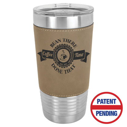 20 oz. Laserable Leatherette Tumbler with Clear Lid - Everlasting Etchings, LLC