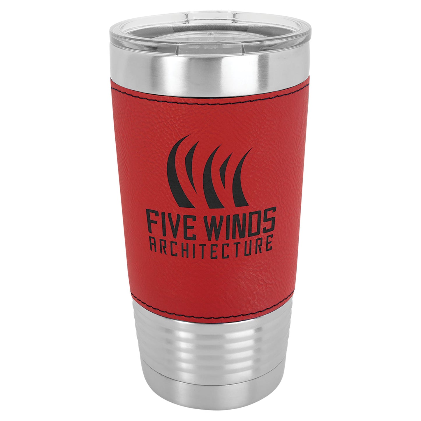 20 oz. Laserable Leatherette Tumbler with Clear Lid - Everlasting Etchings, LLC