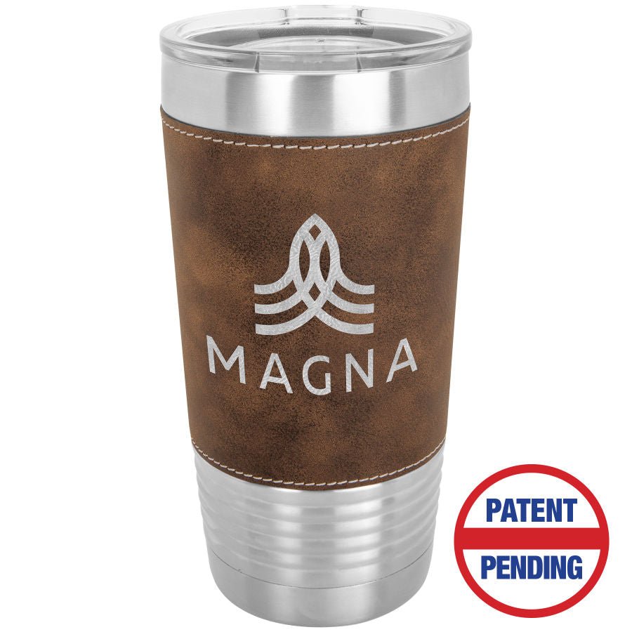 20 oz. Laserable Leatherette Tumbler with Clear Lid - Everlasting Etchings, LLC