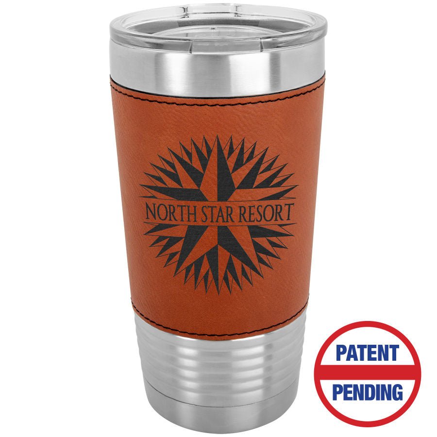 20 oz. Laserable Leatherette Tumbler with Clear Lid - Everlasting Etchings, LLC