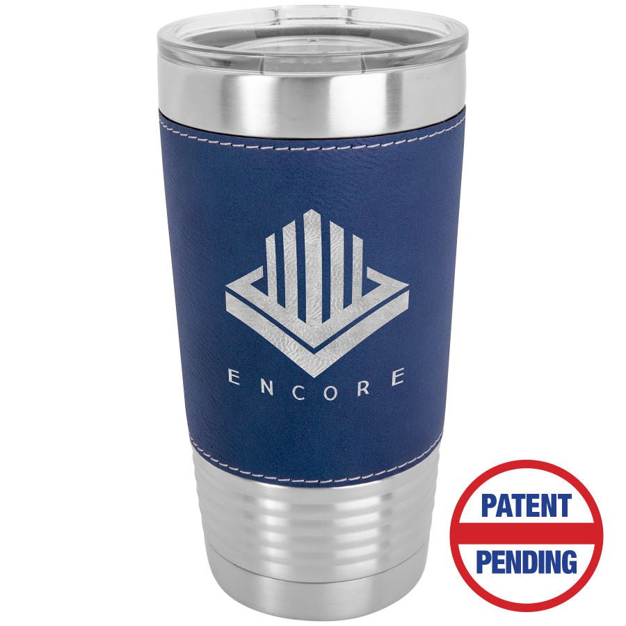 20 oz. Laserable Leatherette Tumbler with Clear Lid - Everlasting Etchings, LLC