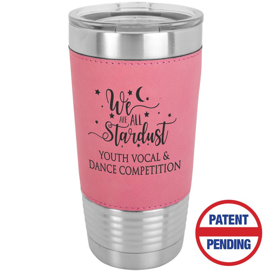 20 oz. Laserable Leatherette Tumbler with Clear Lid - Everlasting Etchings, LLC