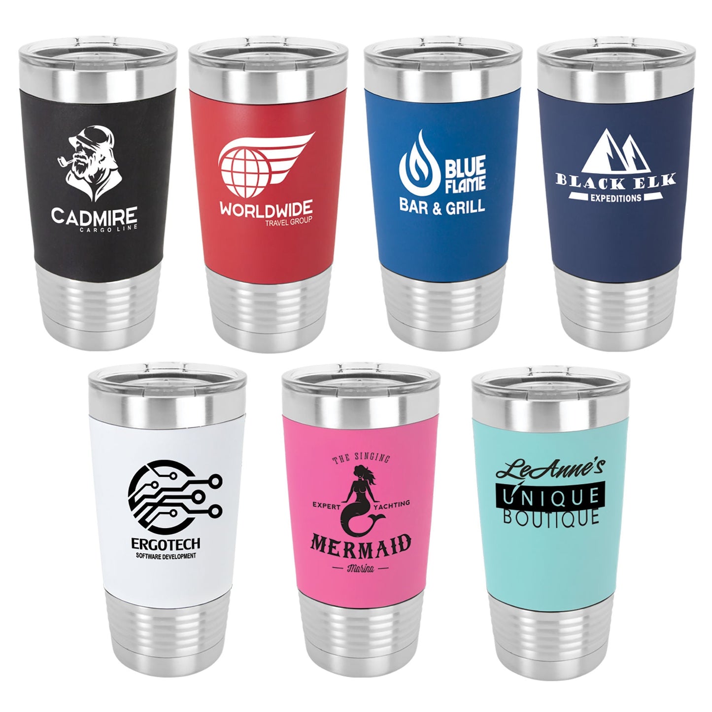 20 oz. Silicone Grip Tumbler w/ Clear Lid - Everlasting Etchings, LLC