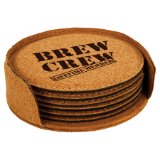 4" Round Laserable Leatherette 6-Coaster Set - Everlasting Etchings, LLC