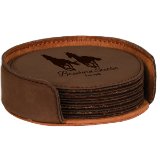 4" Round Laserable Leatherette 6-Coaster Set - Everlasting Etchings, LLC