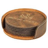 4" Round Laserable Leatherette 6-Coaster Set - Everlasting Etchings, LLC