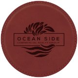 4" Round Laserable Leatherette Coaster - Everlasting Etchings, LLC