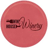 4" Round Laserable Leatherette Coaster - Everlasting Etchings, LLC